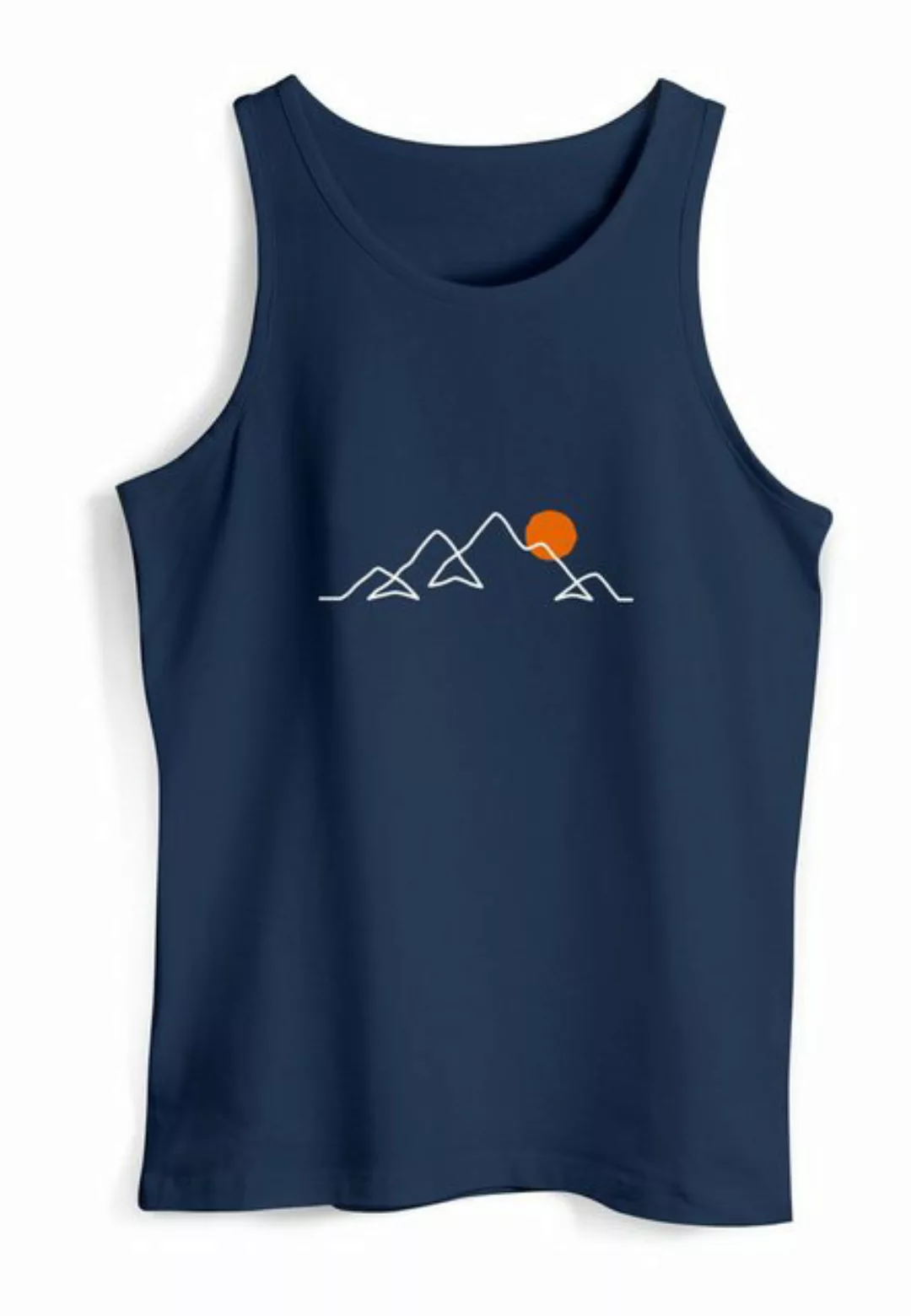 Neverless Tanktop Herren Tank-Top Frontprint Line-Art Berge Wandern Natur O günstig online kaufen