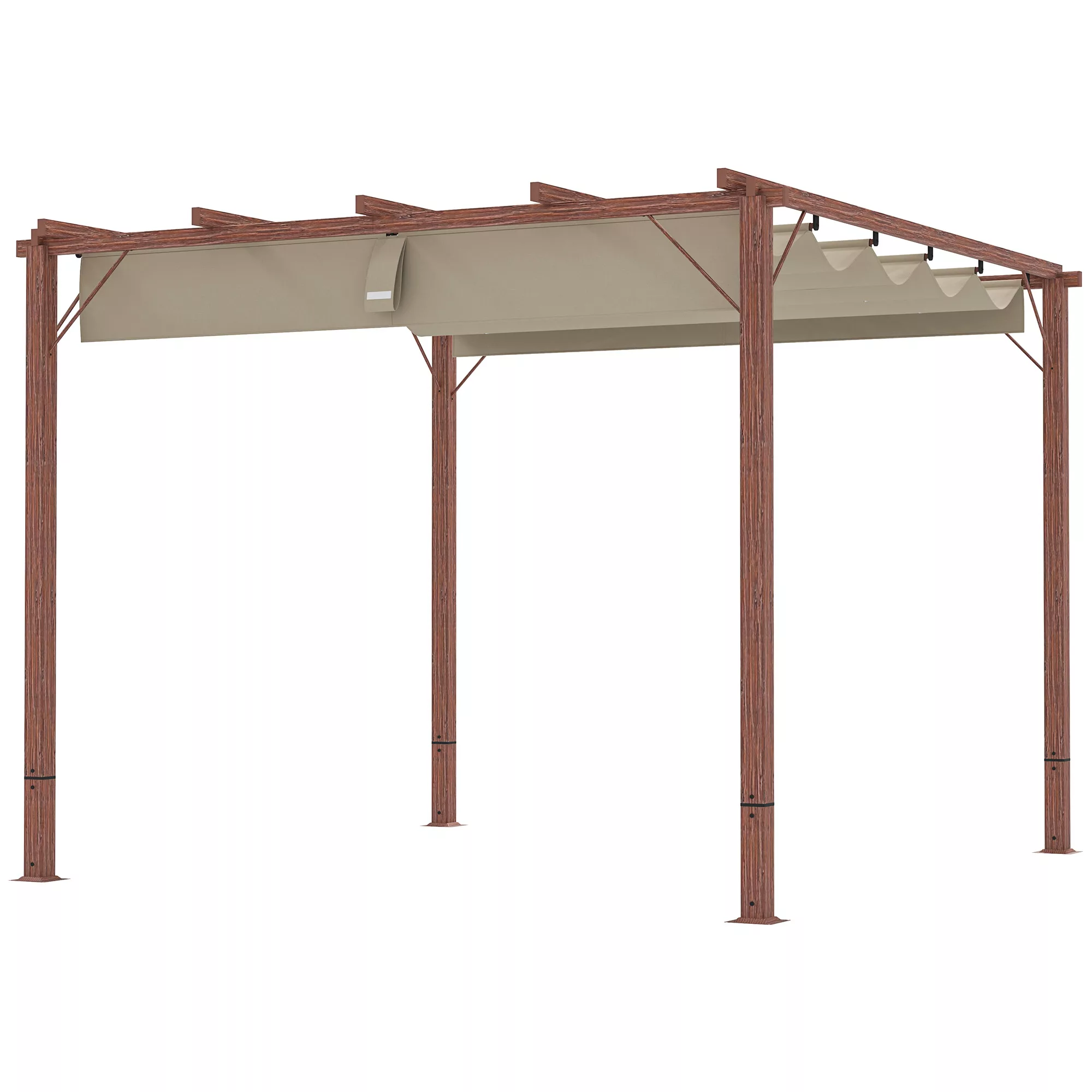 Outsunny Pergola ca. 3x3m Garten Pavillon mit magnetischen Pad, Terrassenda günstig online kaufen