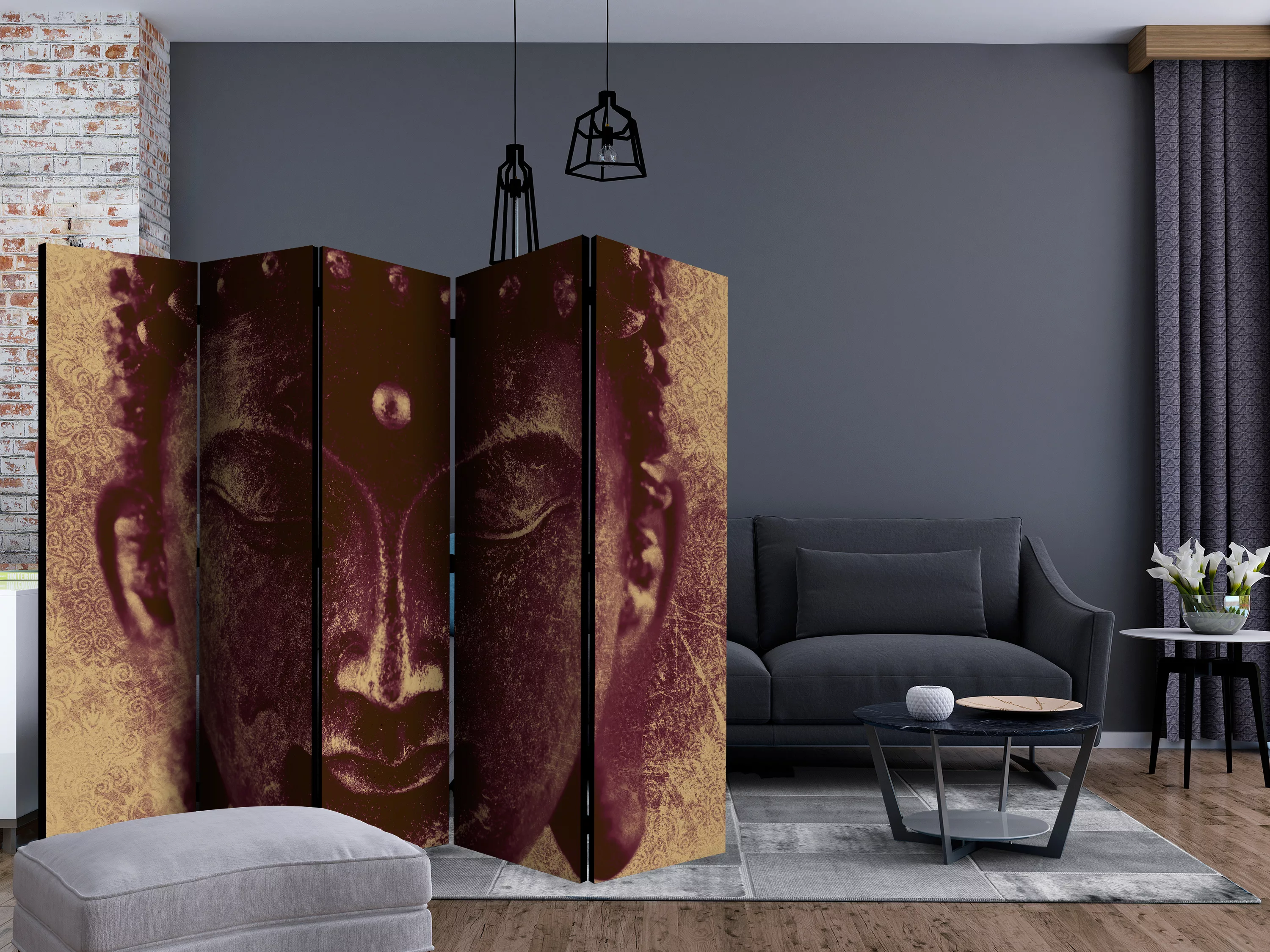 5-teiliges Paravent - Wise Buddha Ii [room Dividers] günstig online kaufen