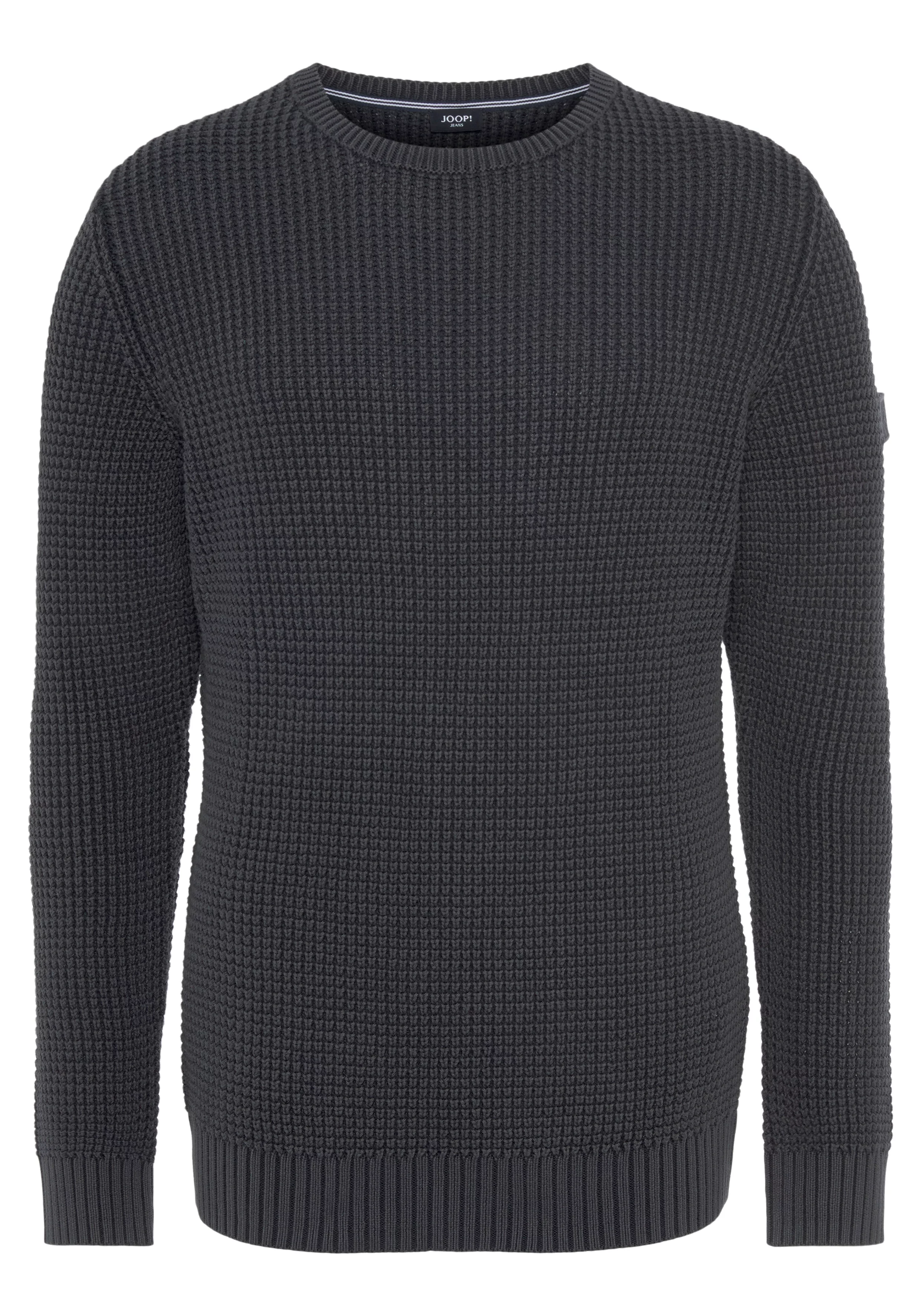 Joop Jeans Strickpullover JJK-17Hadriano mit textilem Logo-Badge auf dem li günstig online kaufen