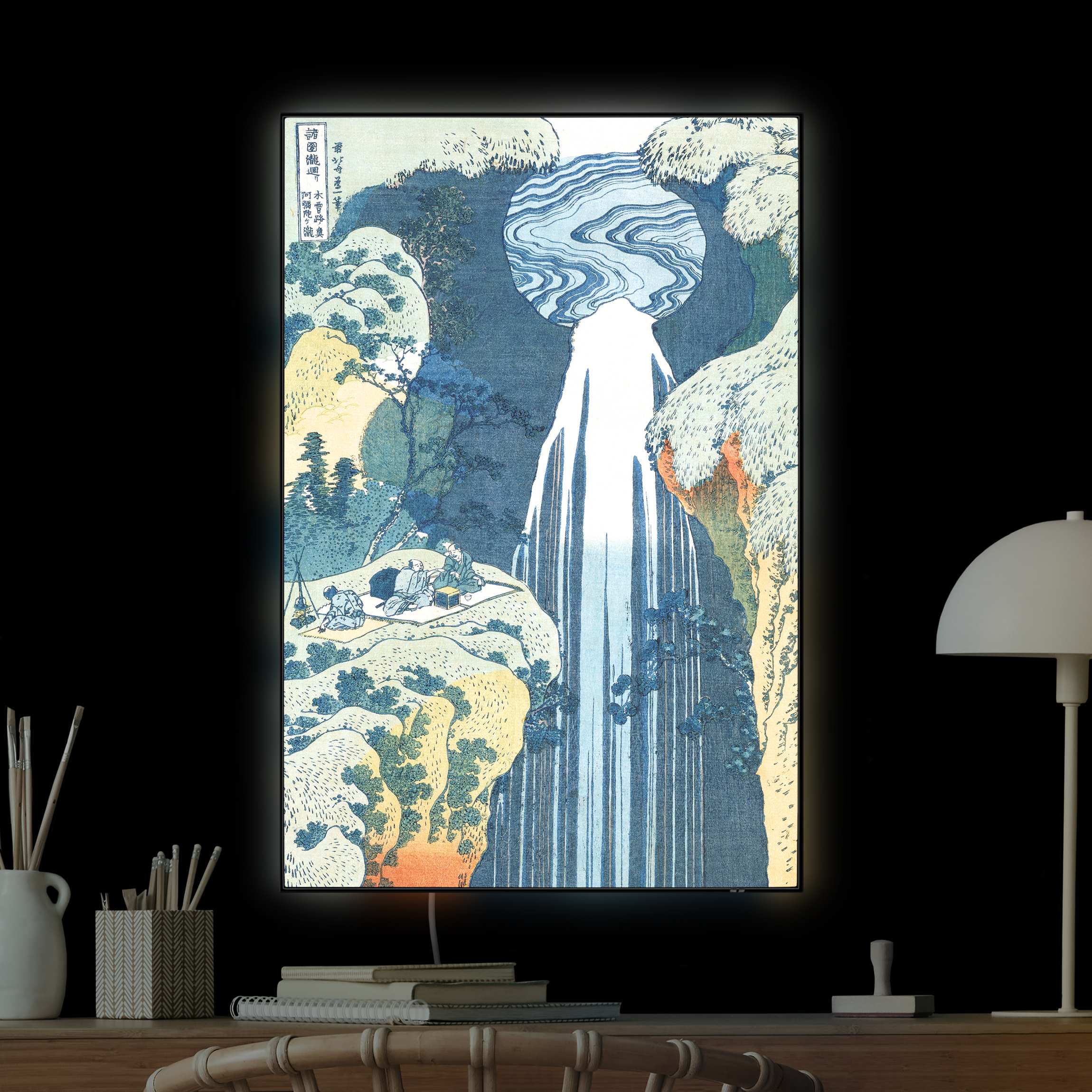 LED-Wechselbild Katsushika Hokusai - Der Wasserfall von Amida günstig online kaufen