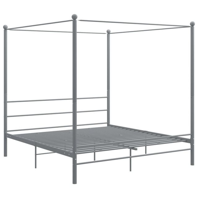 furnicato Bettgestell Himmelbett Grau Metall 180x200 cm (1-tlg) günstig online kaufen