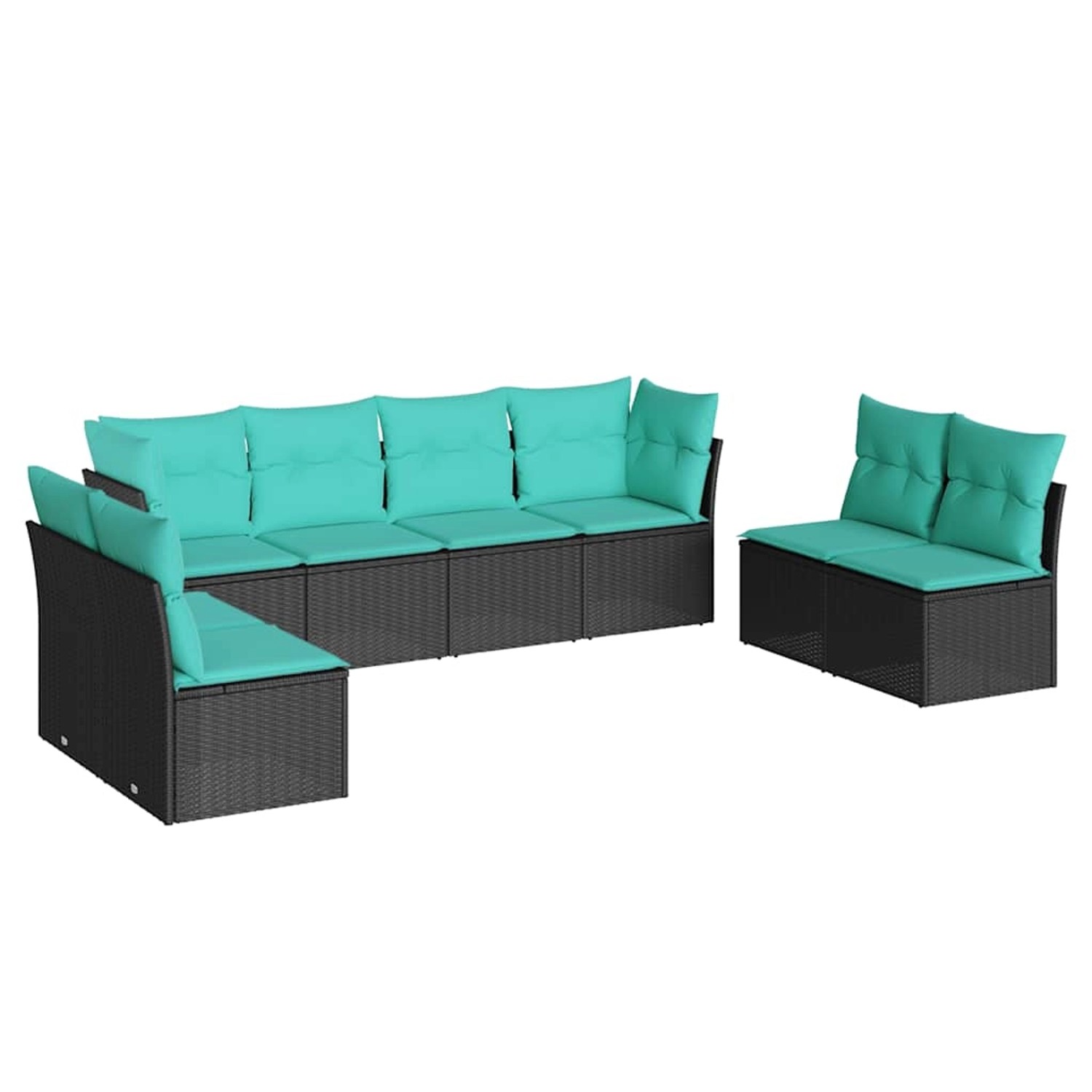 vidaXL 8-Tlg Garten-Sofagarnitur mit Kissen Schwarz Poly Rattan 3217447 günstig online kaufen