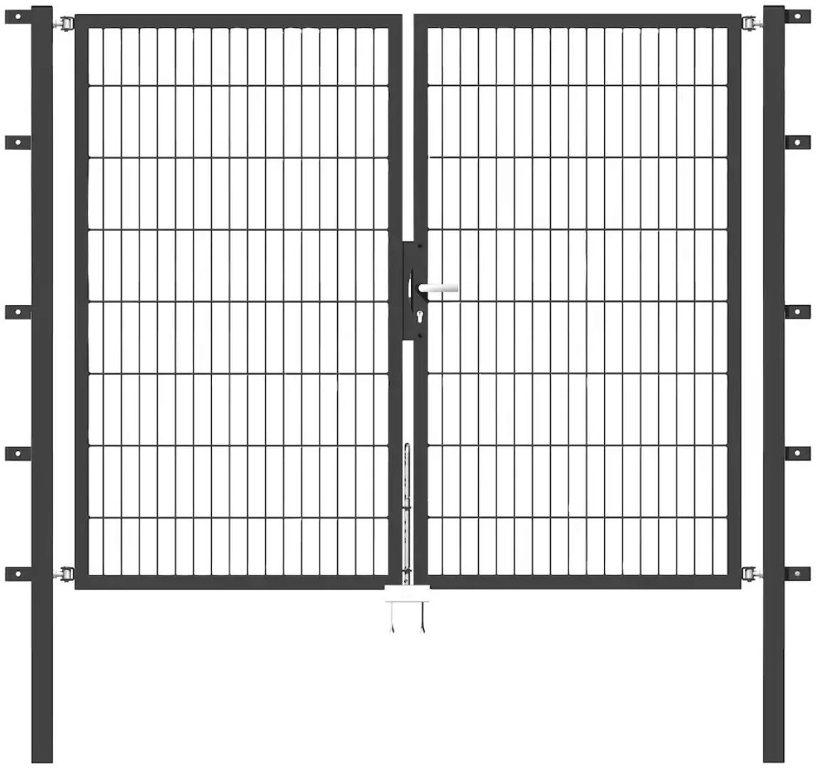 Metallzaun Doppeltor für Doppelstabmatte Grün z. Einbetonieren 80 cm x 400 günstig online kaufen