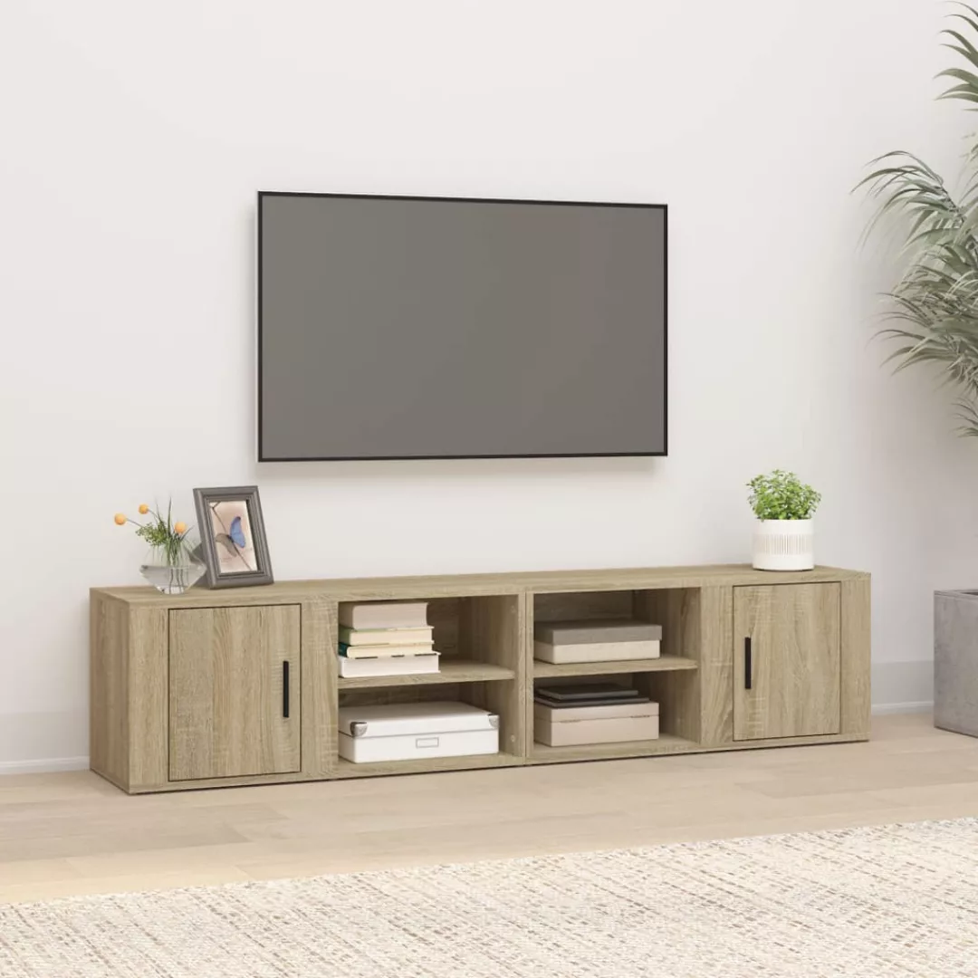 vidaXL TV-Schrank TV-Schränke 2 Stk. Sonoma-Eiche 80x31,5x36 cm Holzwerksto günstig online kaufen