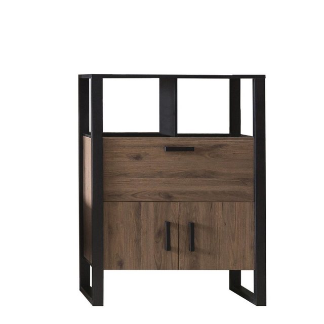 58 aufm Kessel Mehrzweckschrank Jami 100x133x39 Barfachelement Schwarz-Okap günstig online kaufen