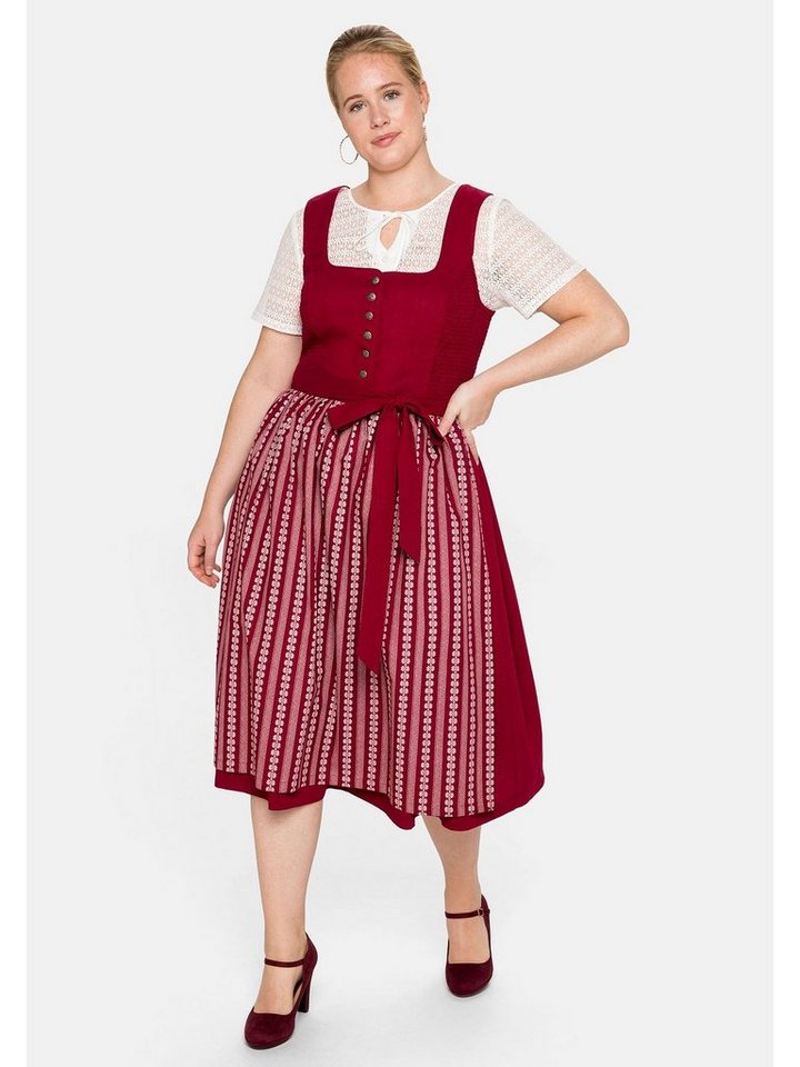 Sheego Dirndl Große Größen in Midilänge, mit Spitzenbluse und Schürze günstig online kaufen