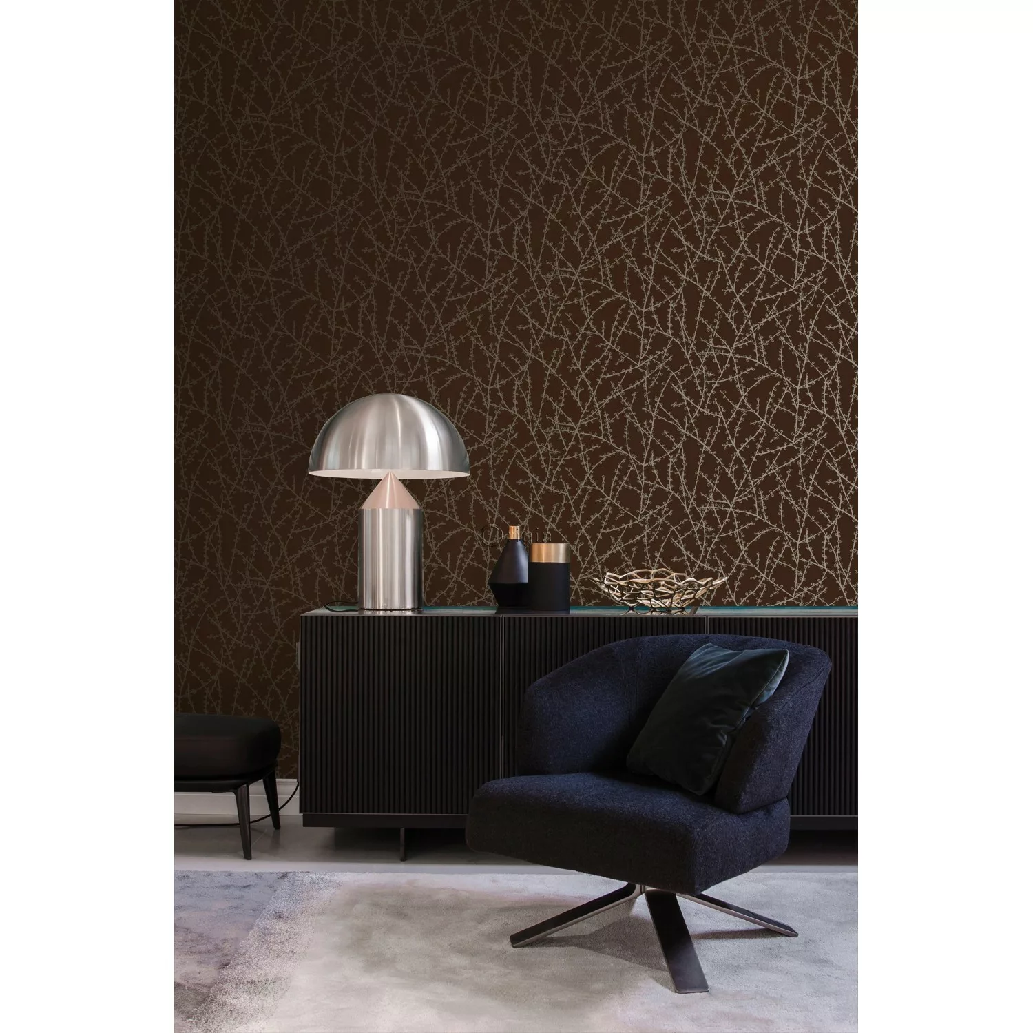 Origin Wallcoverings Tapete Blütenzweige Braun und Bronze 53 cm x 10,05 m 3 günstig online kaufen