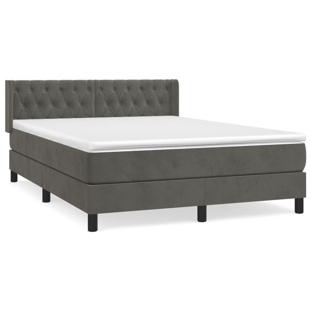 Vidaxl Boxspringbett Mit Matratze Dunkelgrau 140x200 Cm Samt günstig online kaufen