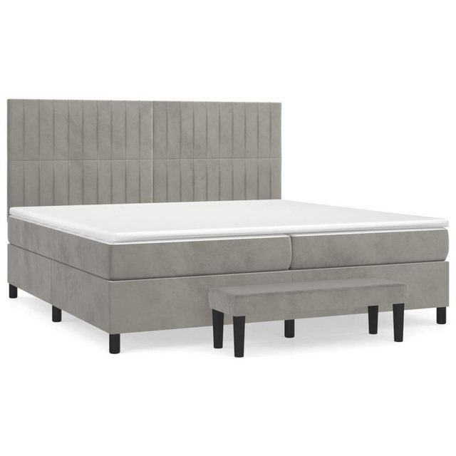 Vidaxl Boxspringbett Mit Matratze Hellgrau 200x200 Cm Samt günstig online kaufen