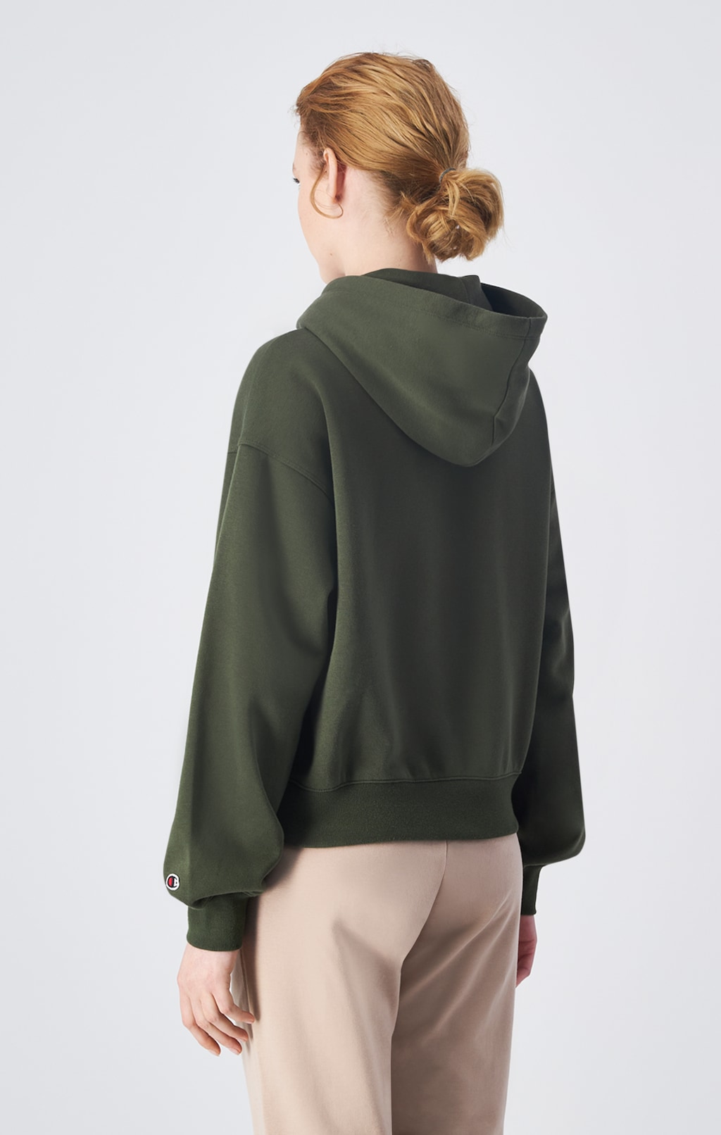 Champion Kapuzensweatshirt Damen Fleece-Hoodie mit Ton-in-Ton C-Logo - Mili günstig online kaufen