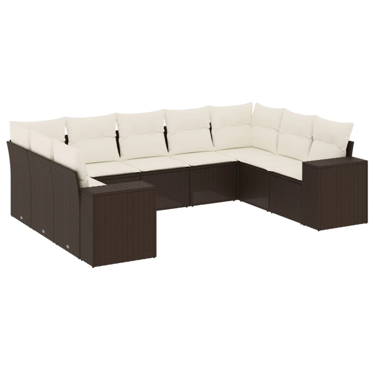 vidaXL 9-Tlg Garten-Sofagarnitur mit Kissen Braun Poly Rattan 3223002 günstig online kaufen