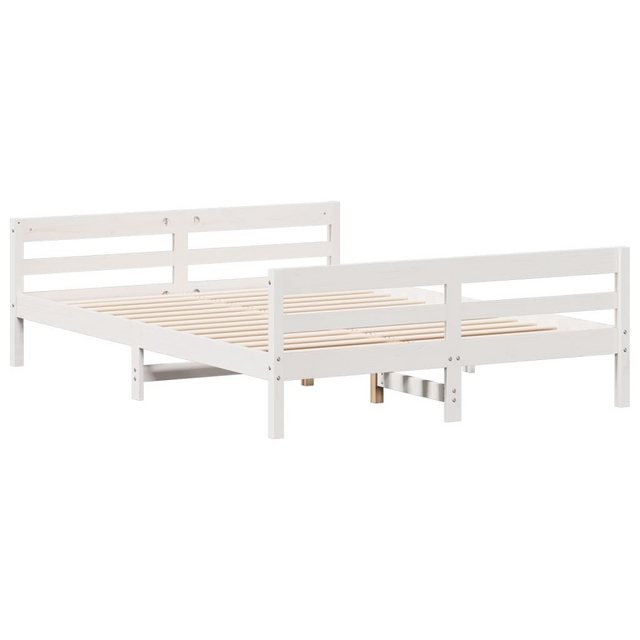 vidaXL Bett Massivholzbett ohne Matratze Weiß 120x200 cm Kiefernholz günstig online kaufen