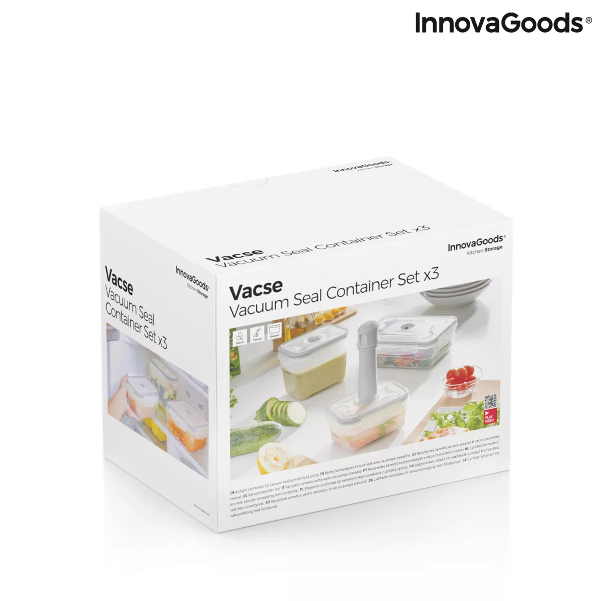 3er Set Vakuumverpackungsgefäße Mit Handpumpe Vacse Innovagoods günstig online kaufen