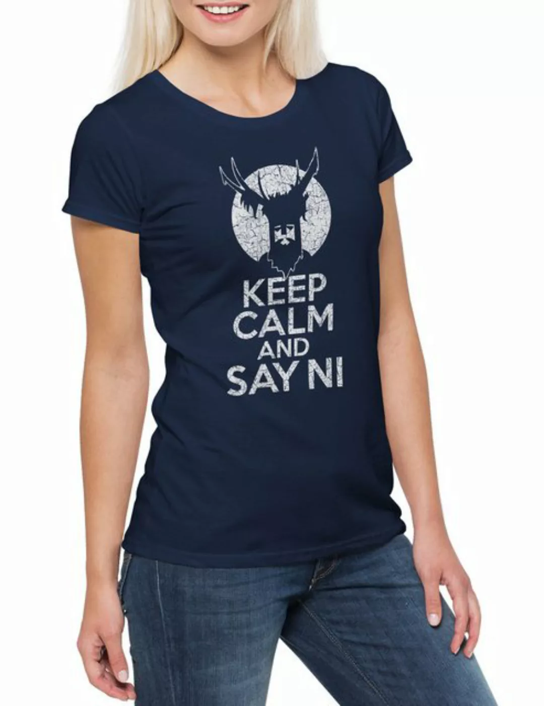 Urban Backwoods Print-Shirt Keep Calm And Say Ni Damen T-Shirt Monty Of Pyt günstig online kaufen