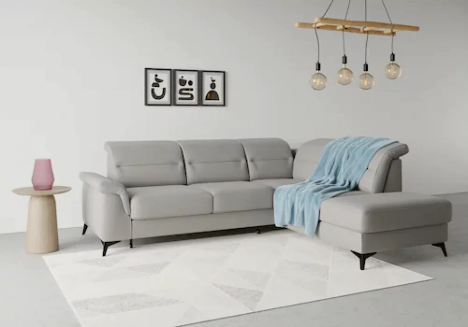 sit&more Ecksofa "Sinatra L-Form", mit Ottomane, optional mit Kopfteilverst günstig online kaufen