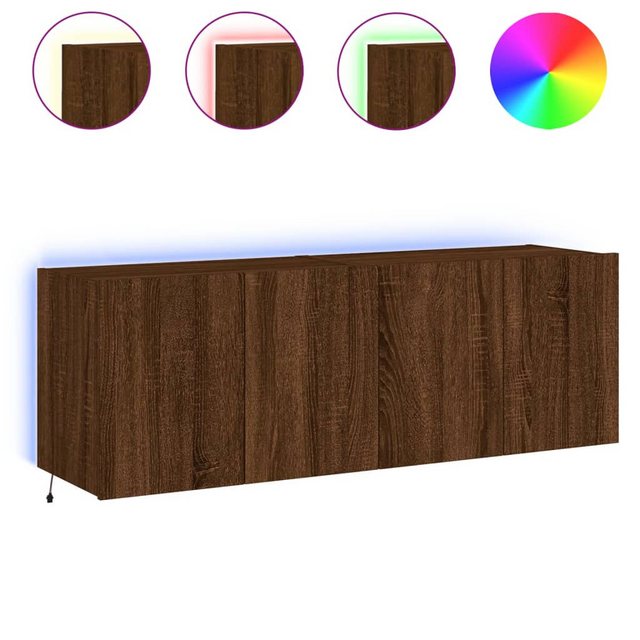 vidaXL TV-Schrank TV-Wandschränke mit LED-Leuchten 2 Stk. Braun Eichen-Opti günstig online kaufen