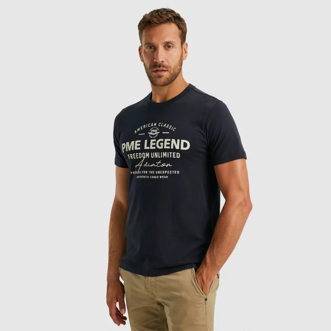 PME LEGEND T-Shirt "Short sleeve r-neck single jersey", mit Frontprint günstig online kaufen