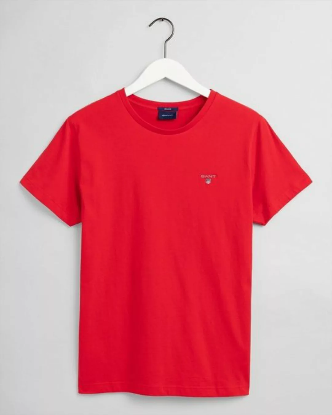 GANT Herren T-Shirt kurzarm - Original T-Shirt, Rundhals, Baumwolle Rot XL günstig online kaufen