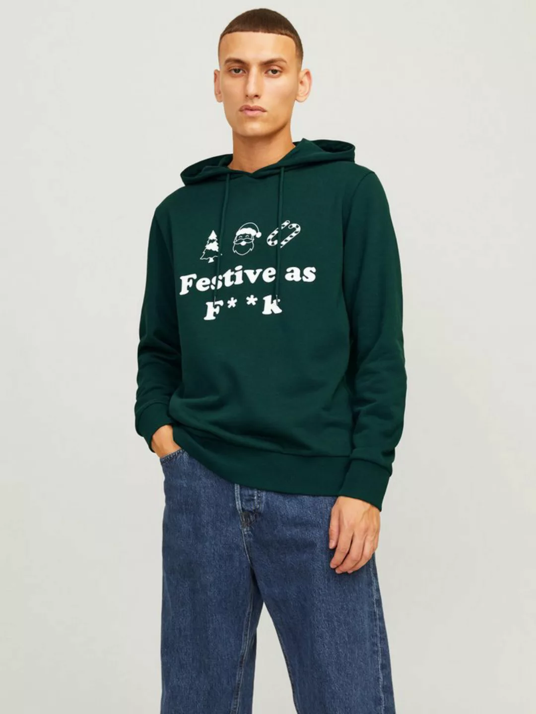 Jack & Jones Kapuzensweatshirt JJXMAS ONE COLOR FUNNY SWEAT HOOD günstig online kaufen