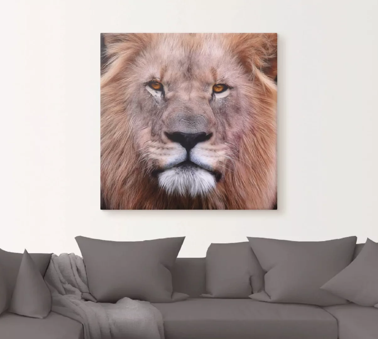 Artland Leinwandbild »König der Löwen«, Wildtiere, (1 St.), auf Keilrahmen günstig online kaufen