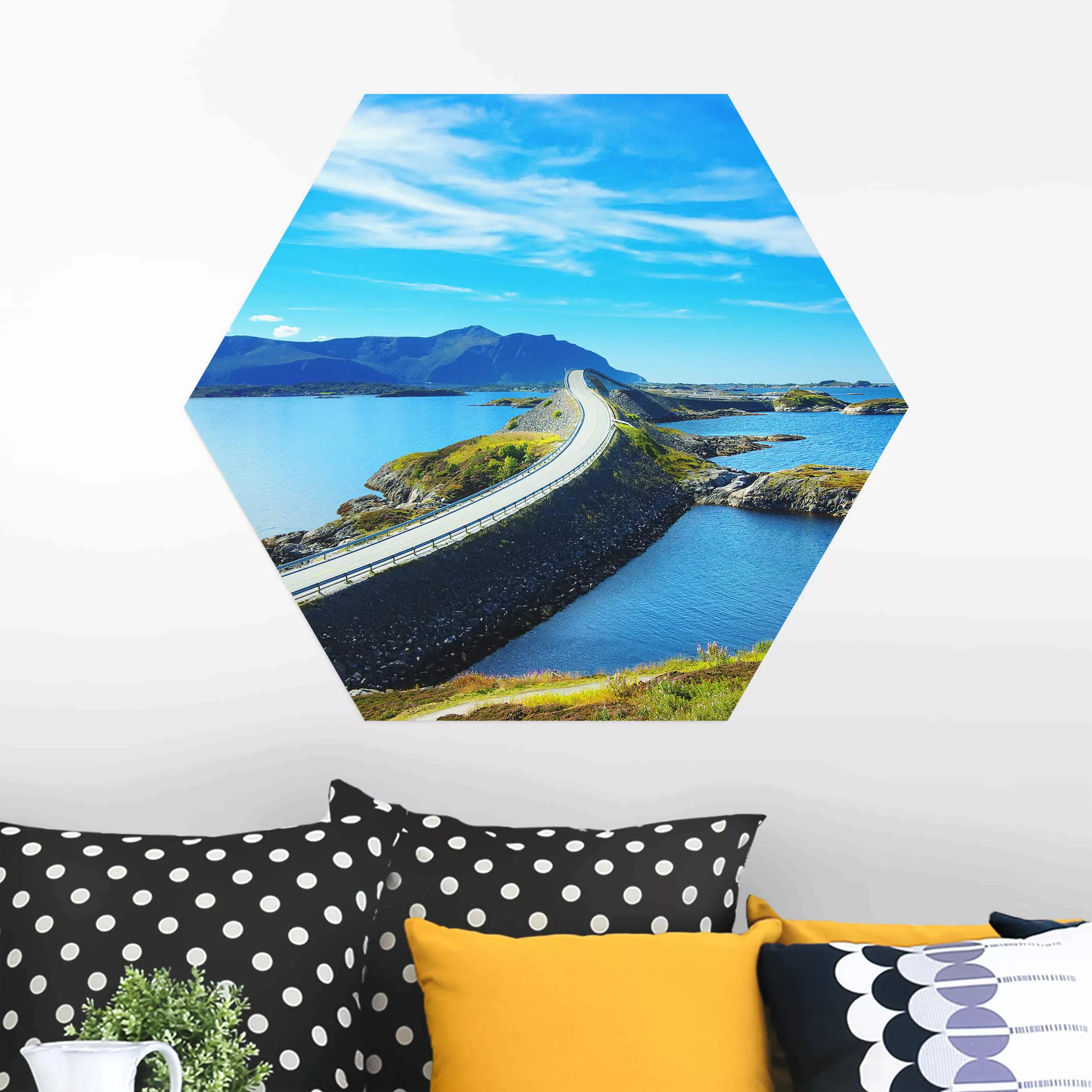 Hexagon-Alu-Dibond Bild Natur & Landschaft Crossing Norway günstig online kaufen
