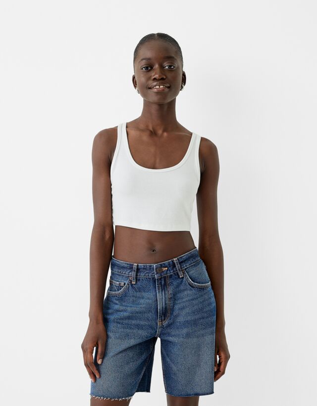 Bershka Jeans-Bermudashorts Damen 34 Blau günstig online kaufen