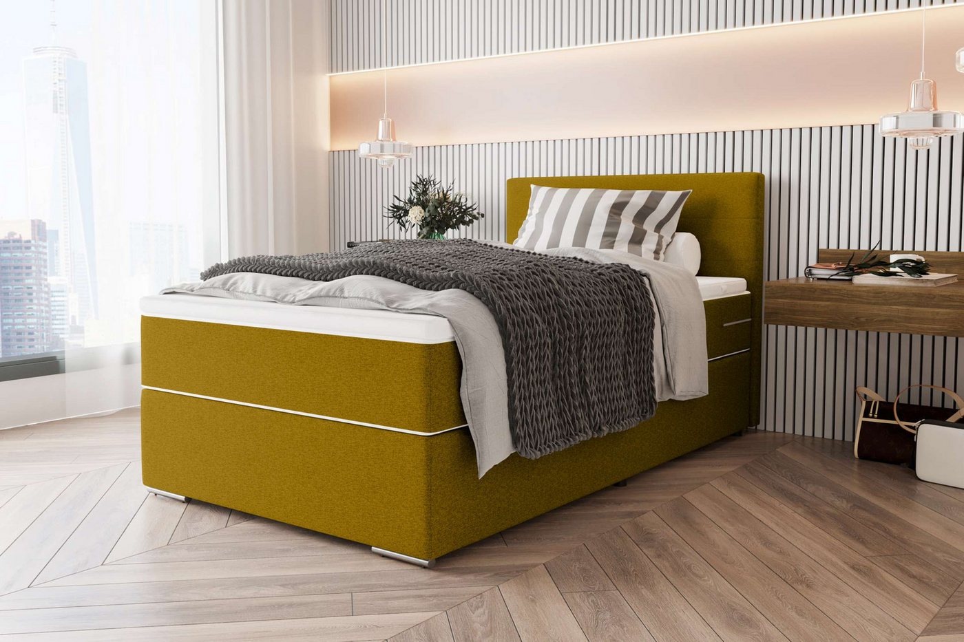 99rooms Boxspringbett Phönix Mini (Schlafzimmerbett, Bett), 90/100/120 x 20 günstig online kaufen