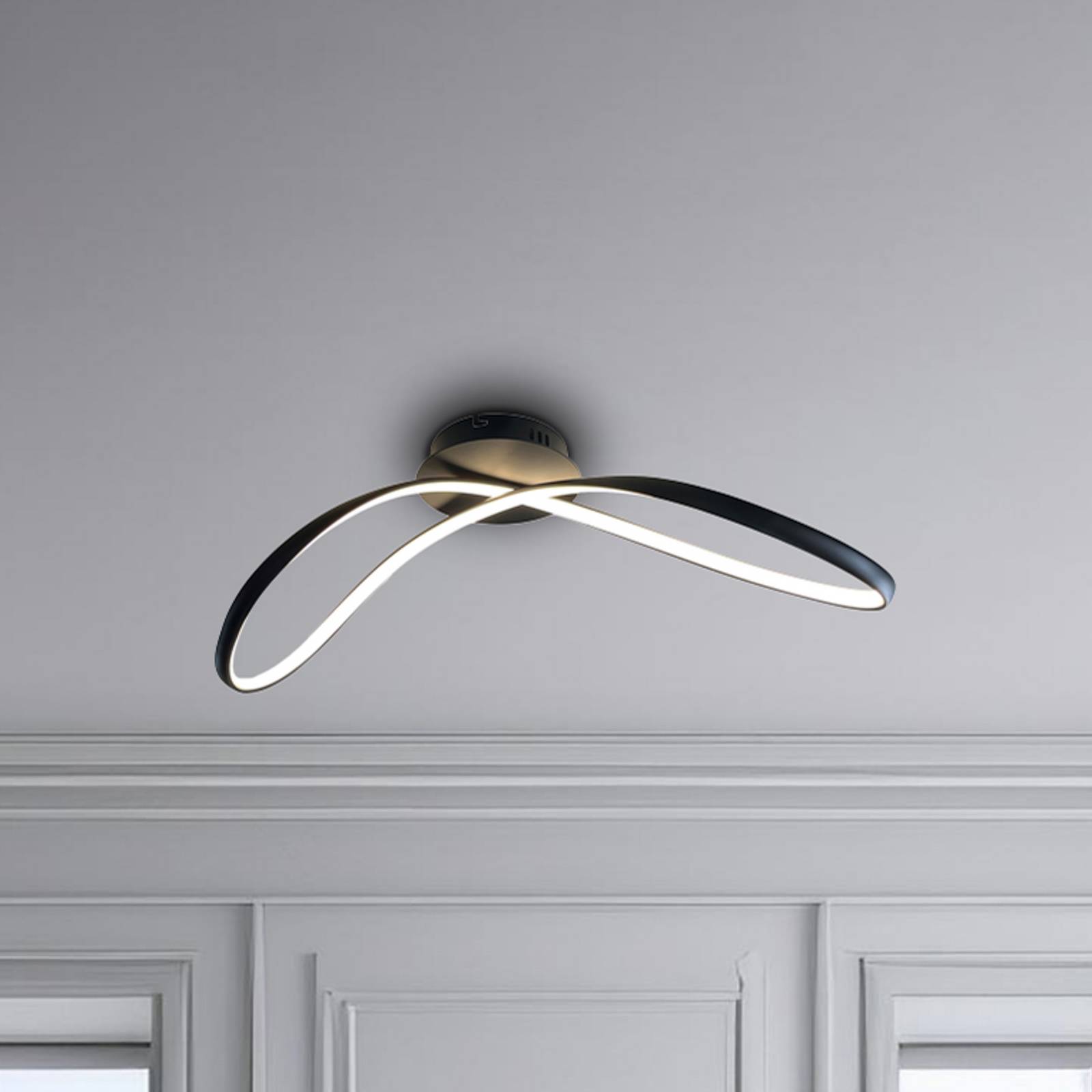 LED-Deckenleuchte Infinity, Metall, schwarz, 4.000 K günstig online kaufen