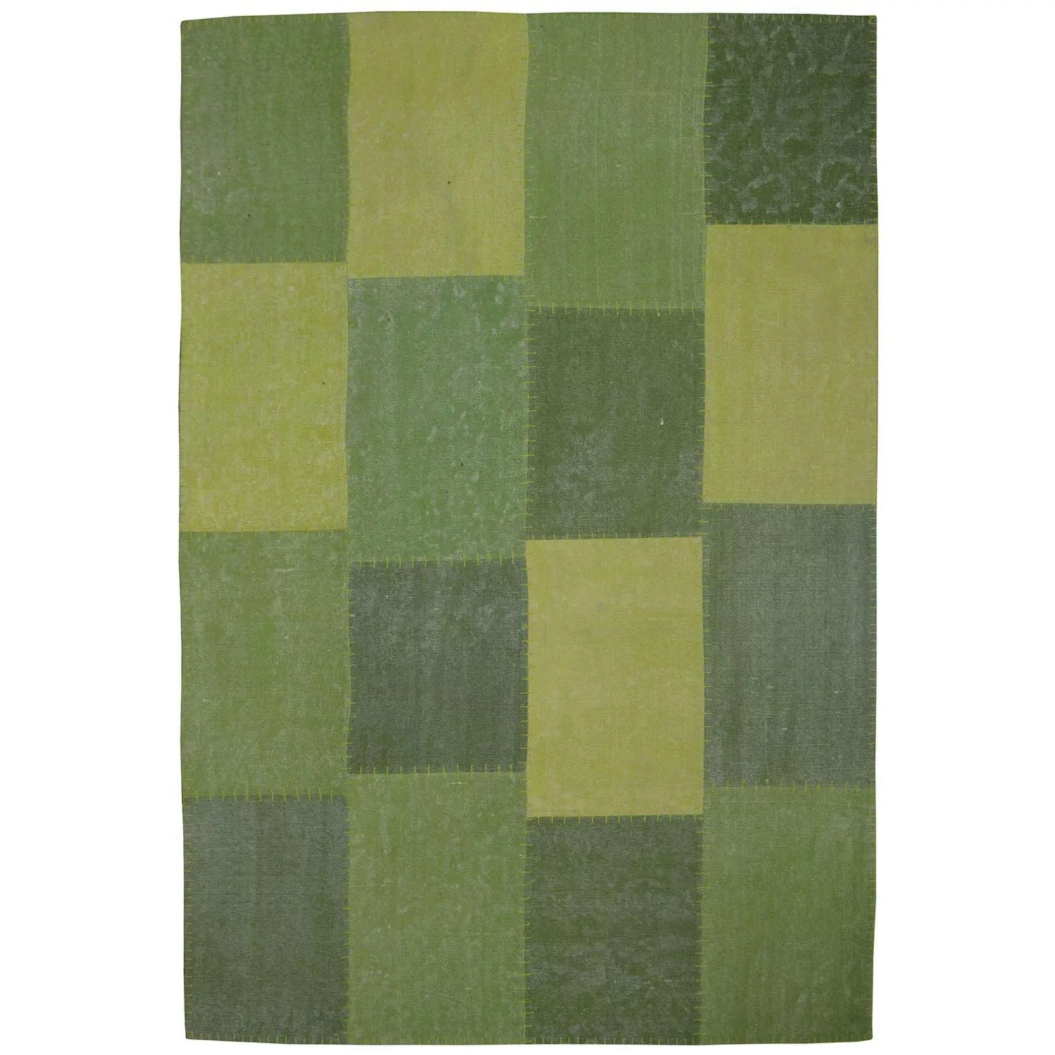 MeGusta Kurzflor Teppich Patchwork Retro Multi - Grün Baumwolle 80x150 cm A günstig online kaufen