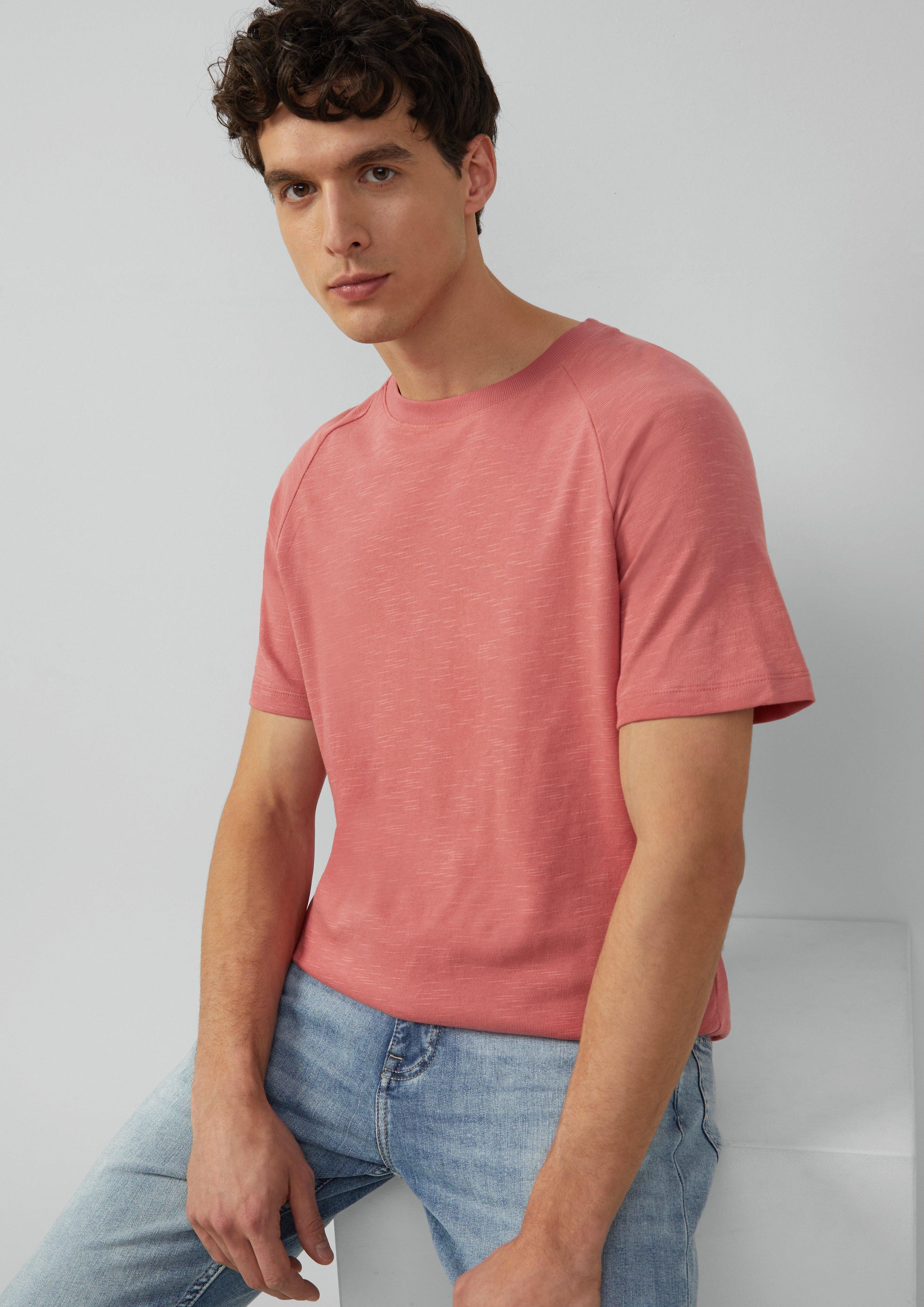 s.Oliver Kurzarmshirt Raglan-Shirt mit Flammgarnstruktur günstig online kaufen