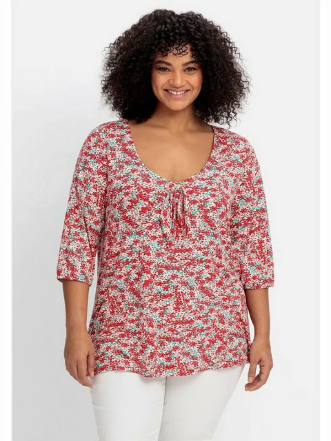 sheego by Joe Browns T-Shirt "Große Größen", mit Allover-Blumendruck und ti günstig online kaufen