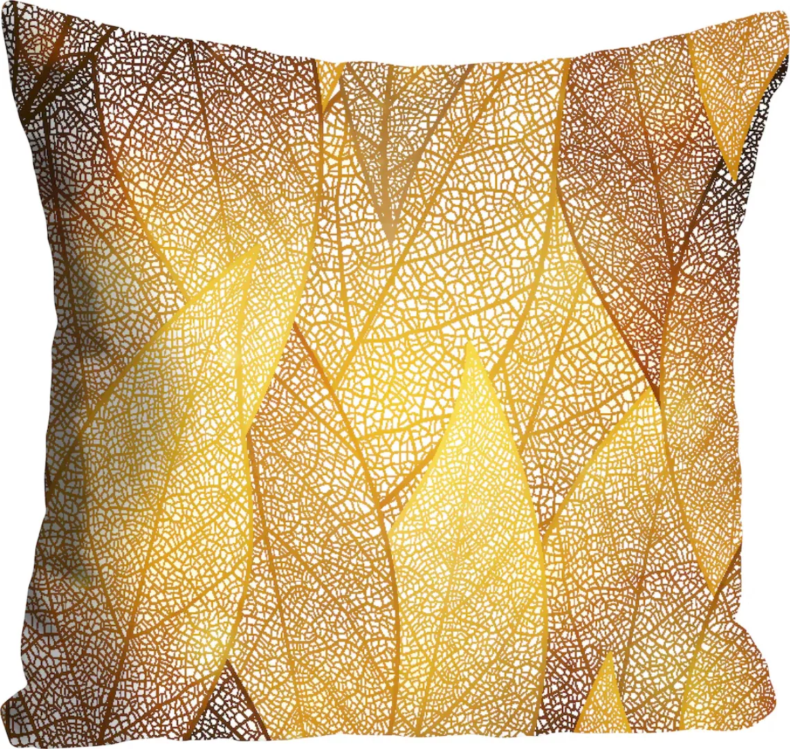 queence Dekokissen »Filia«, mit goldenen Herbstblättern, Kissenhülle ohne F günstig online kaufen