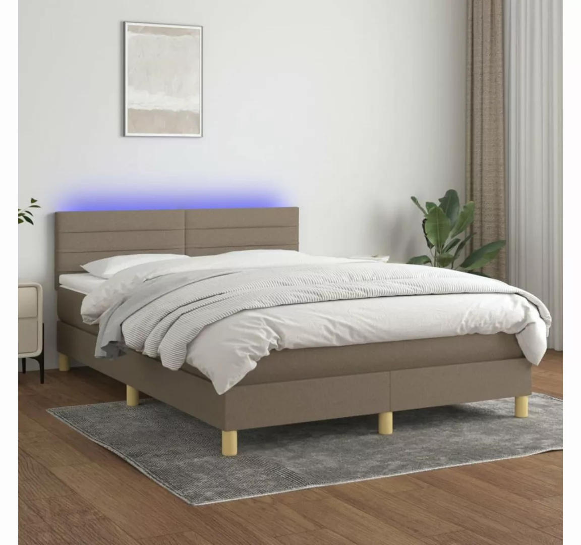 vidaXL Boxspringbett Bett Boxspringbett komplett mit Matratze & LED Stoff ( günstig online kaufen