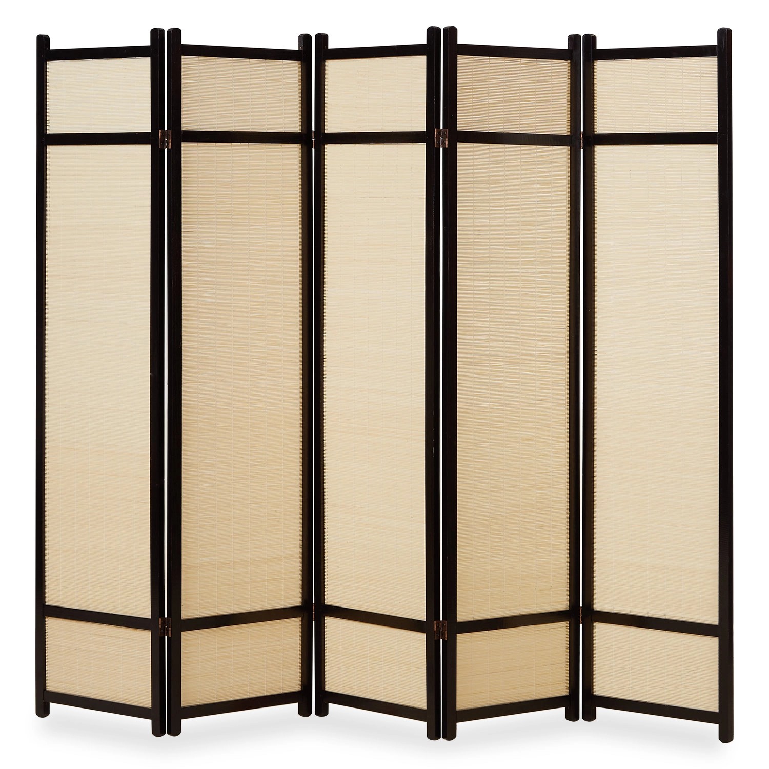 Homestyle4u 5-tlg. Paravent in Schwarz 220x175 cm 387 günstig online kaufen