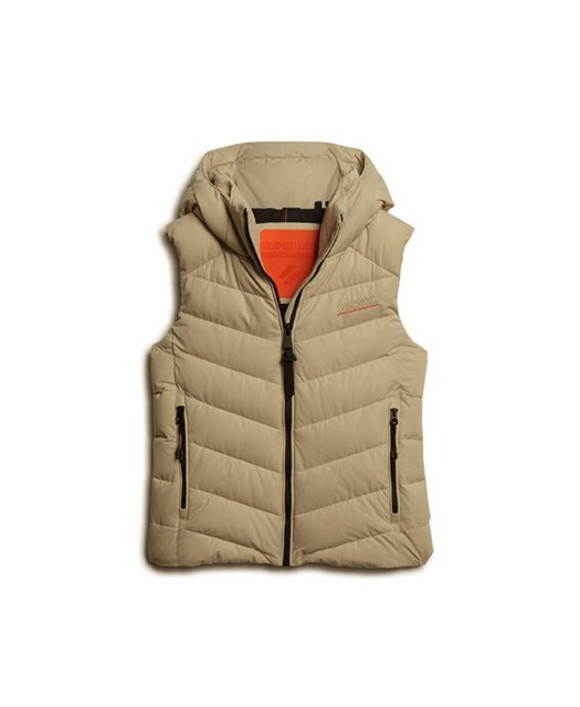 Superdry Steppweste HOODED MICROFIBRE PADDED GILET Pelican Beige günstig online kaufen