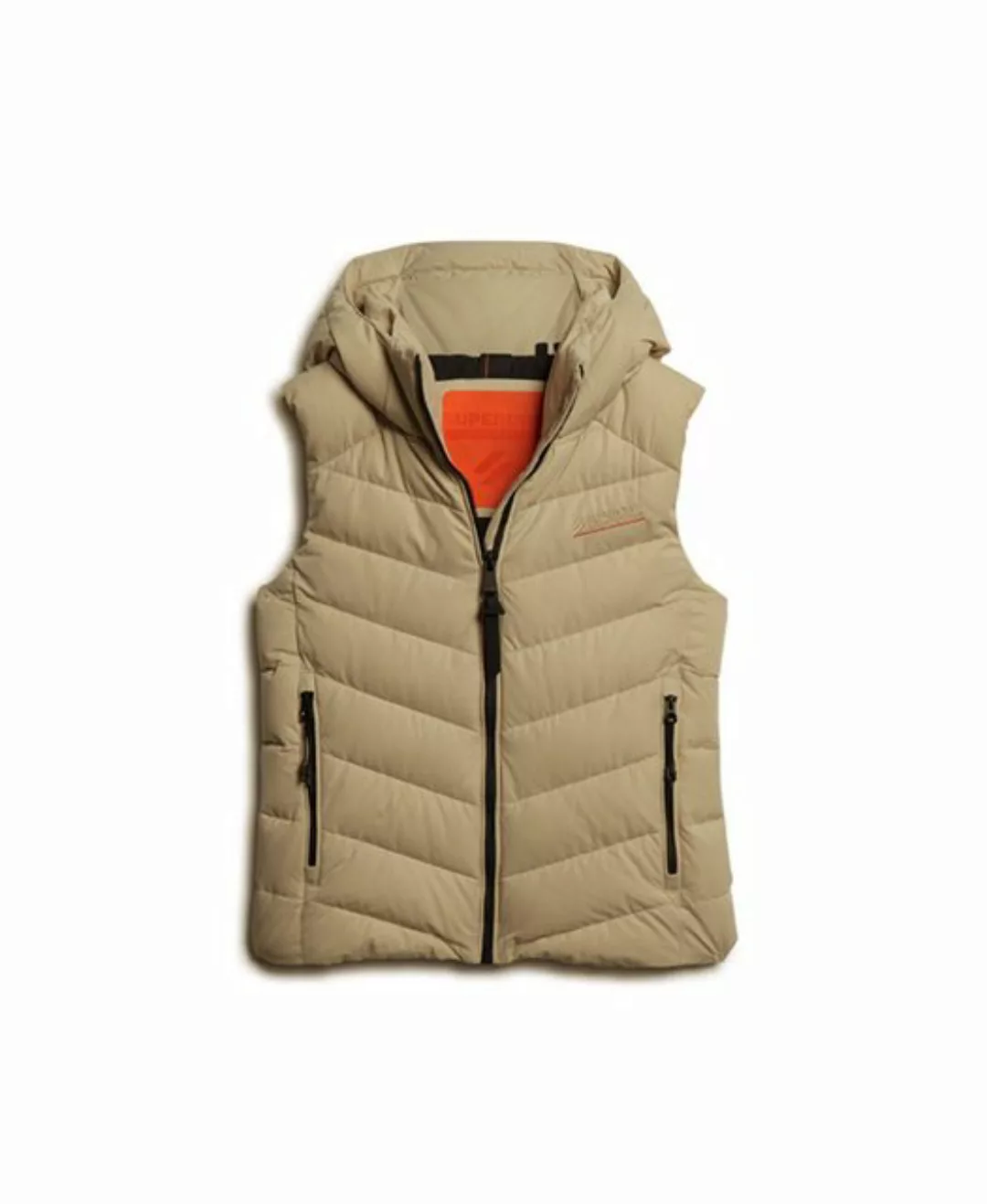 Superdry Steppweste HOODED MICROFIBRE PADDED GILET Pelican Beige günstig online kaufen