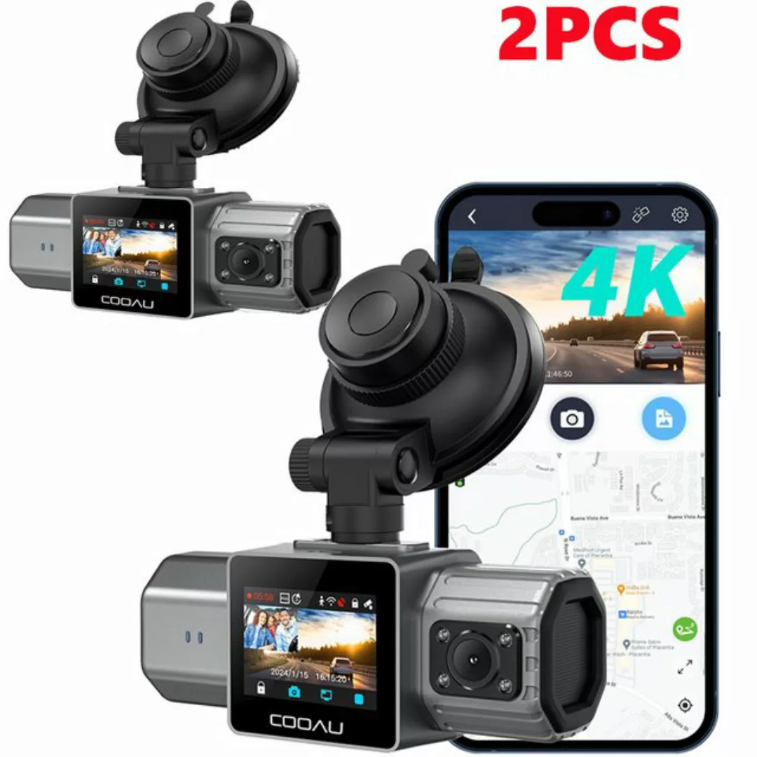 COOAU D20S 4K Dash Cam Auto Vorne Hinten Kamera mit Infrarot Nachtsicht 2PC günstig online kaufen