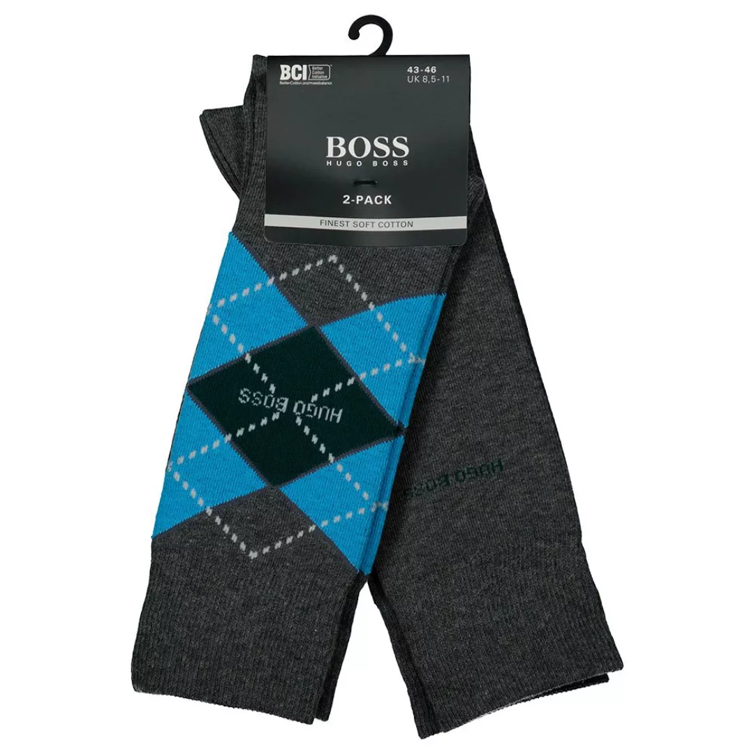 Boss Rs Argyle Socken 2 Paare EU 43-46 Medium Grey günstig online kaufen