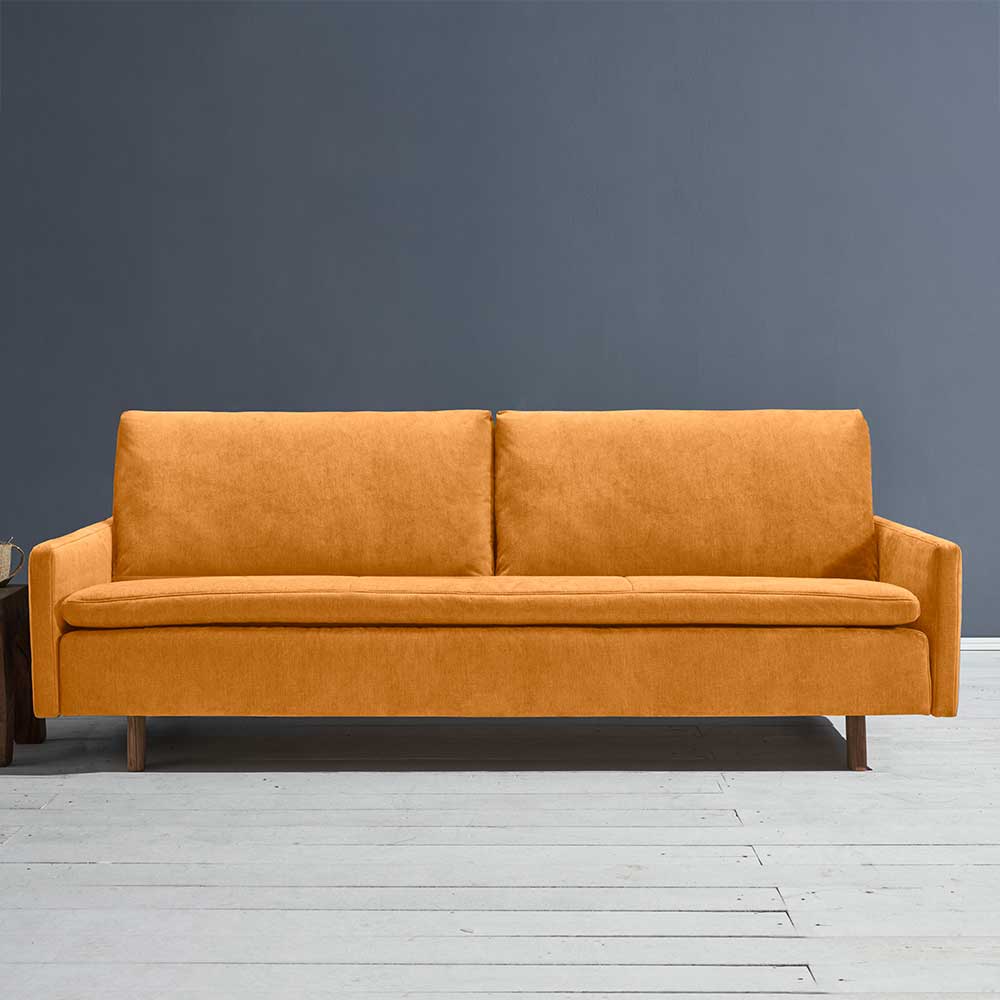 Liegesofa modern Gelb Made in Germany Rücken Klappmechanik günstig online kaufen