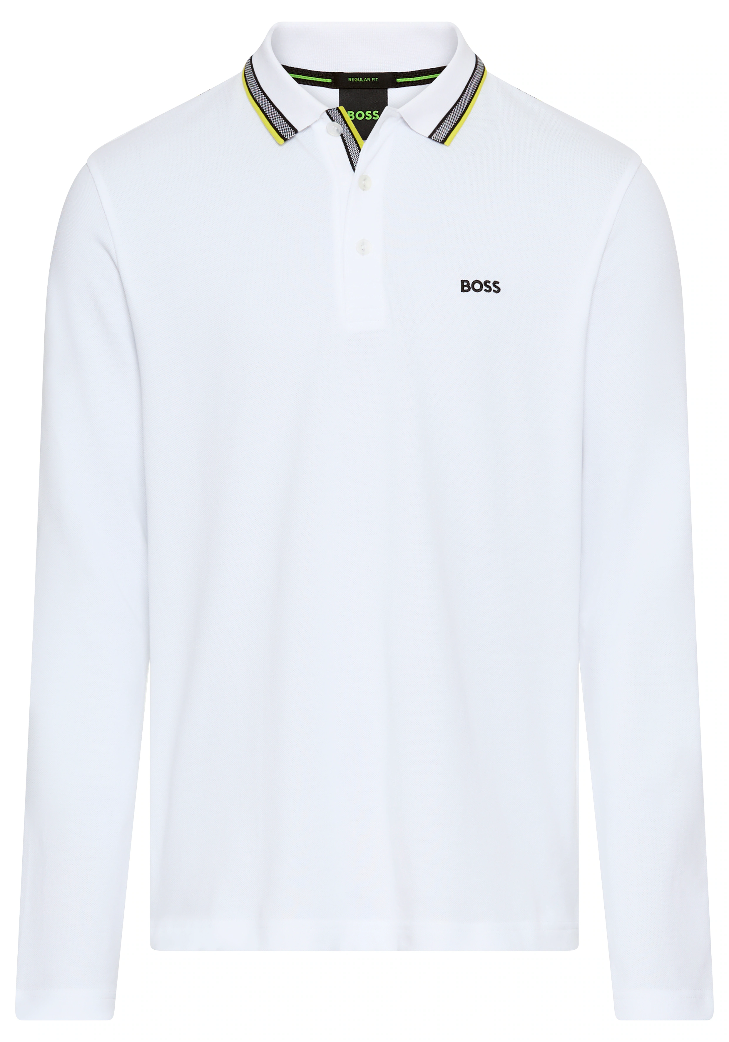 BOSS GREEN Langarm-Poloshirt "Plisy", mit Streifen am Kragen günstig online kaufen