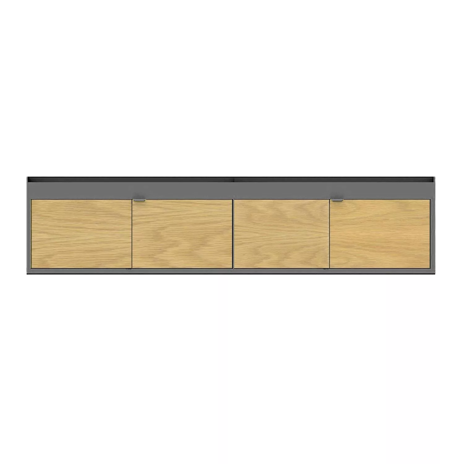 HAY - New Order Lowboard 200x44.5cm - charcoal/eiche/lackiert/mit 2 Holztür günstig online kaufen