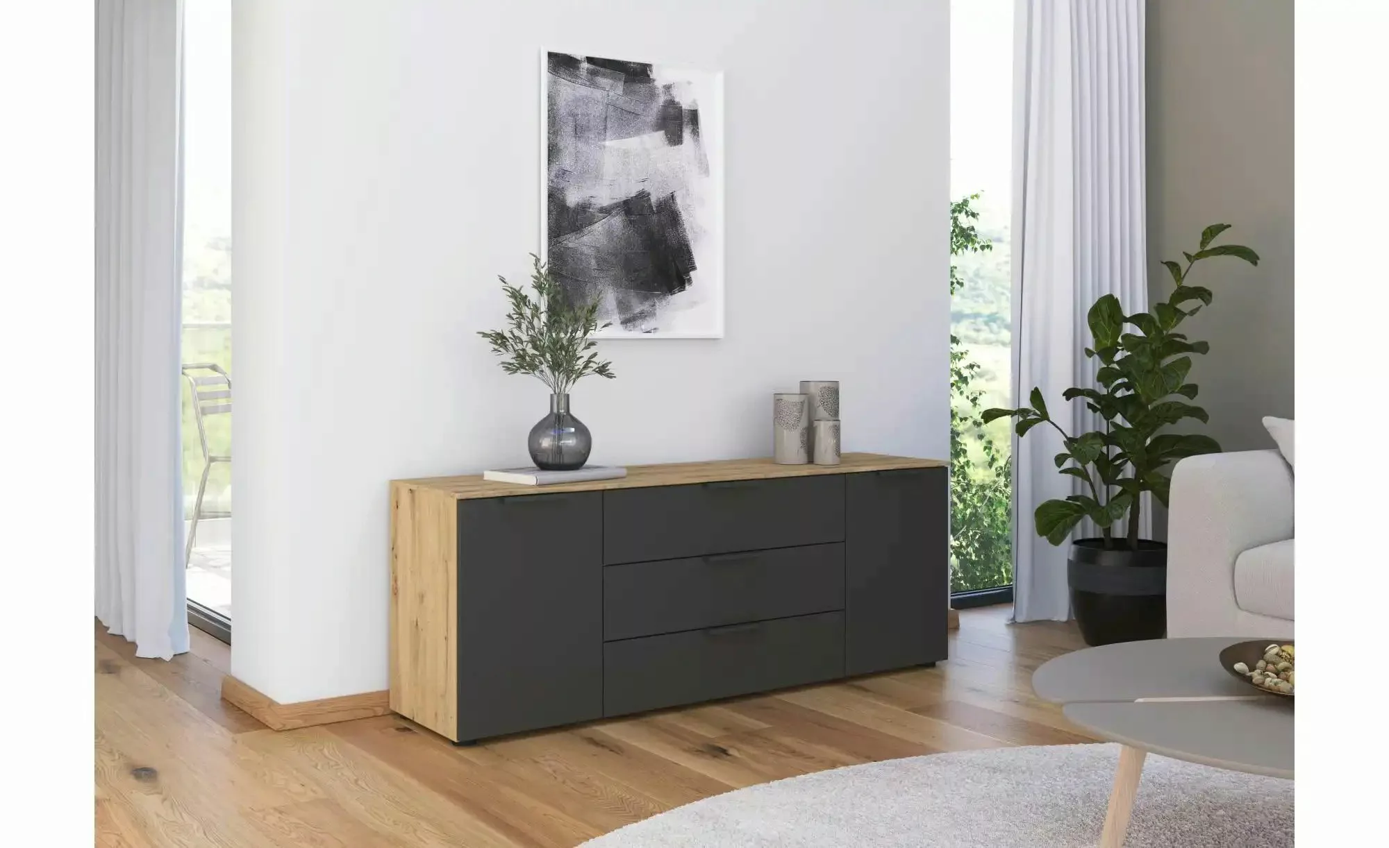 Sideboard   ¦ holzfarben ¦ Maße (cm): B: 160 H: 61 Kommoden & Sideboards > günstig online kaufen