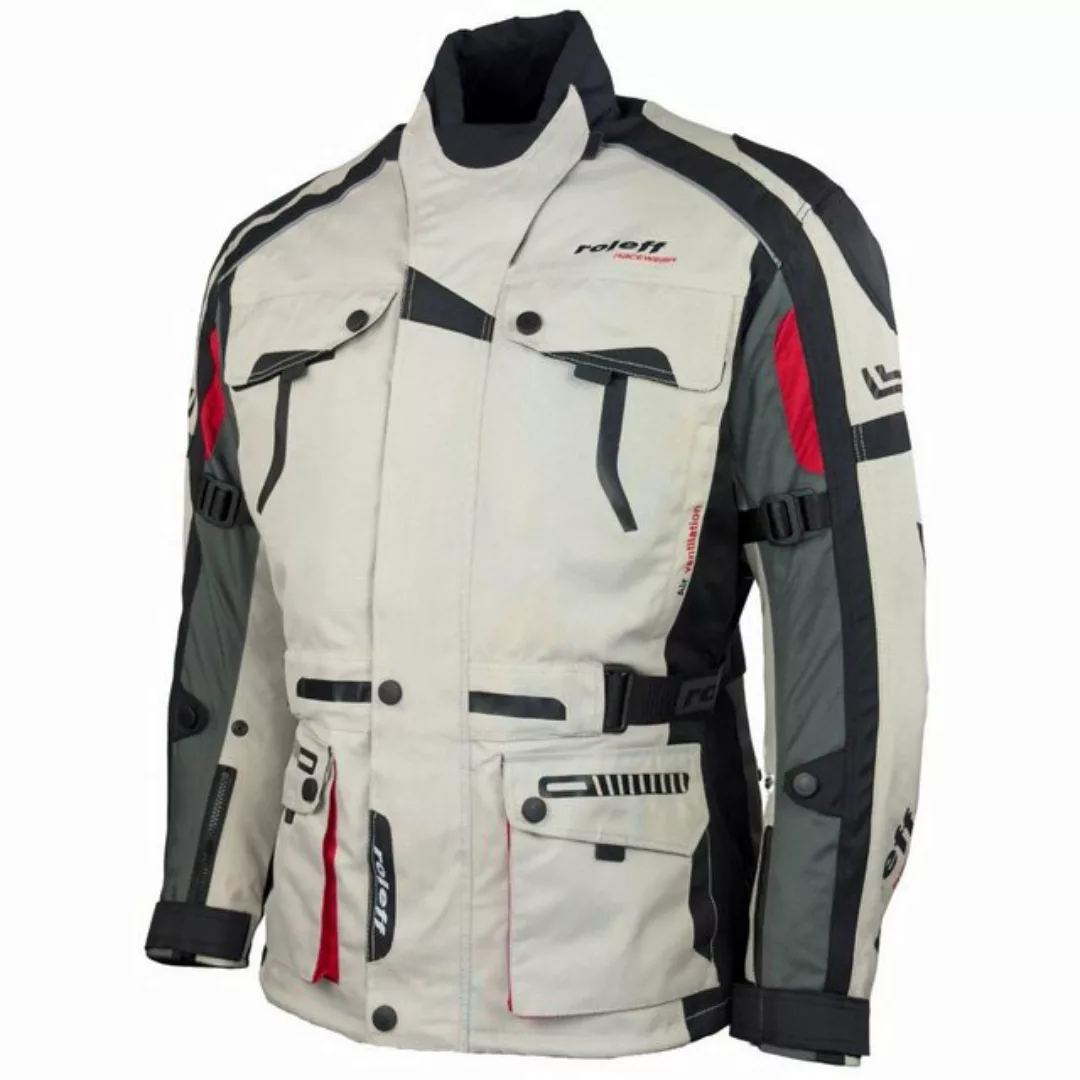 roleff Motorradjacke RO537 Chicago - Schwarz-Grau-Rot, wasserdicht & atmung günstig online kaufen