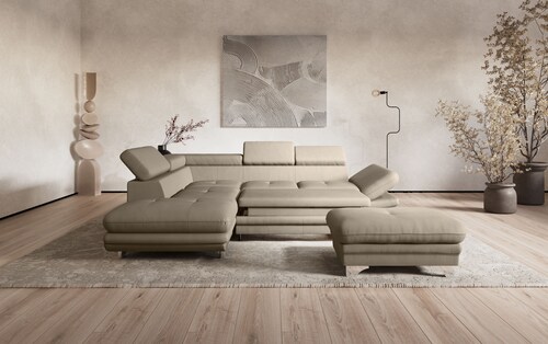 COTTA Ecksofa »Enterprise L-Form«, mit Arm- & Kopfteilverstellung, wahlweis günstig online kaufen