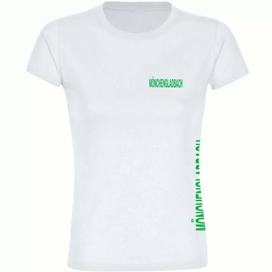 multifanshop T-Shirt Damen Mönchengladbach - Brust & Seite - Frauen günstig online kaufen