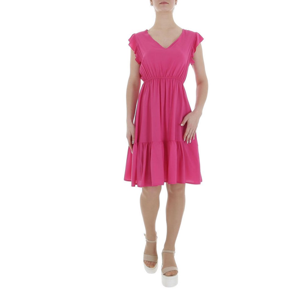 Ital-Design Sommerkleid Damen Freizeit (85941300) Rüschen Sommerkleid in Pi günstig online kaufen