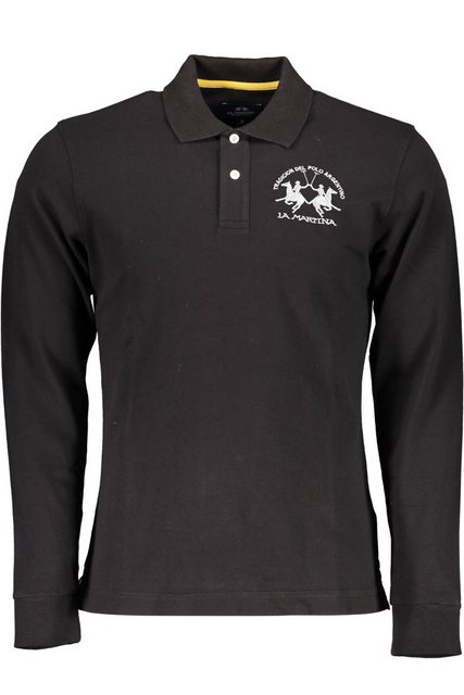 La Martina Poloshirt Herren Langarm-Poloshirt in Schwarz - Regular Fit günstig online kaufen