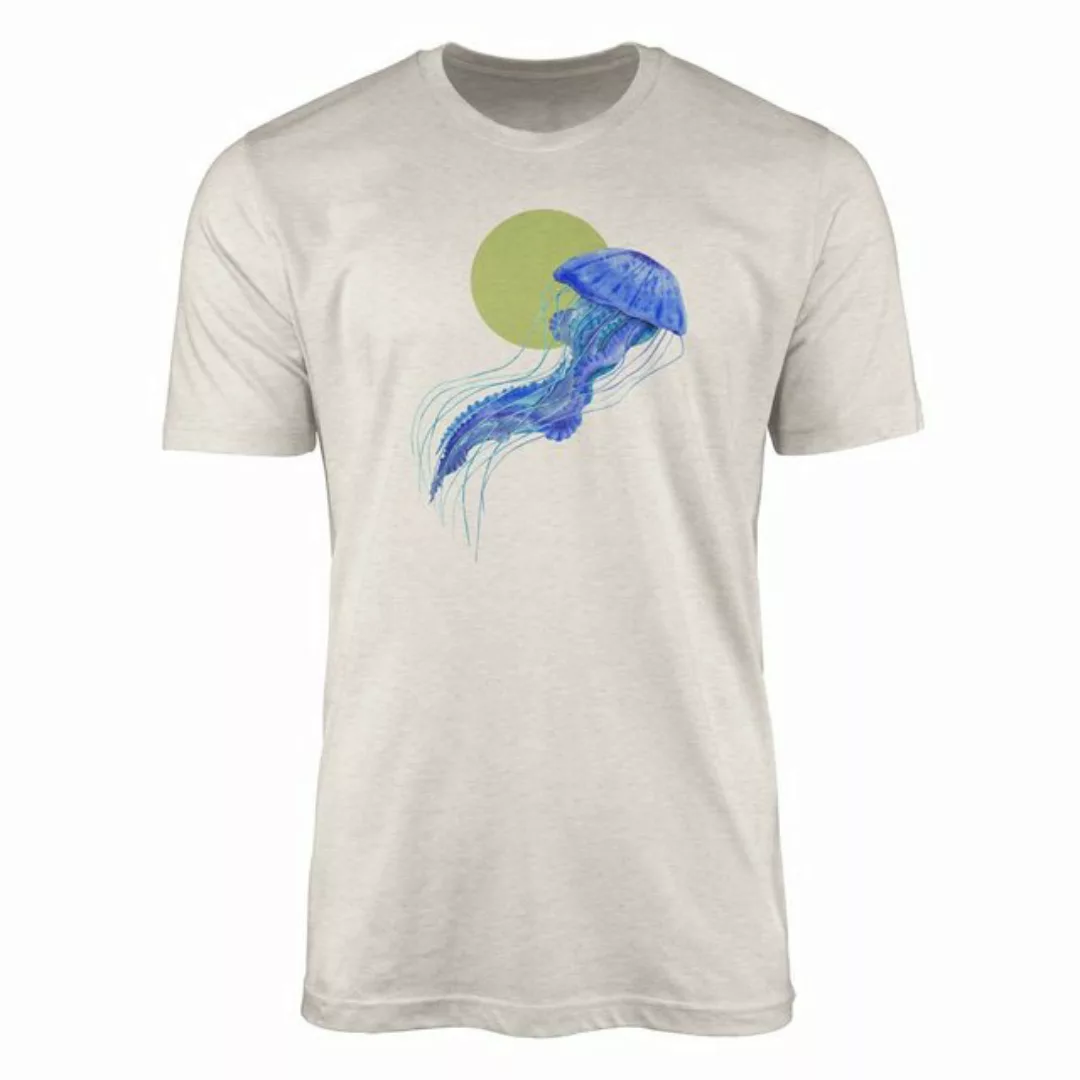 Sinus Art T-Shirt Herren Shirt 100% gekämmte Bio-Baumwolle T-Shirt Qualle W günstig online kaufen