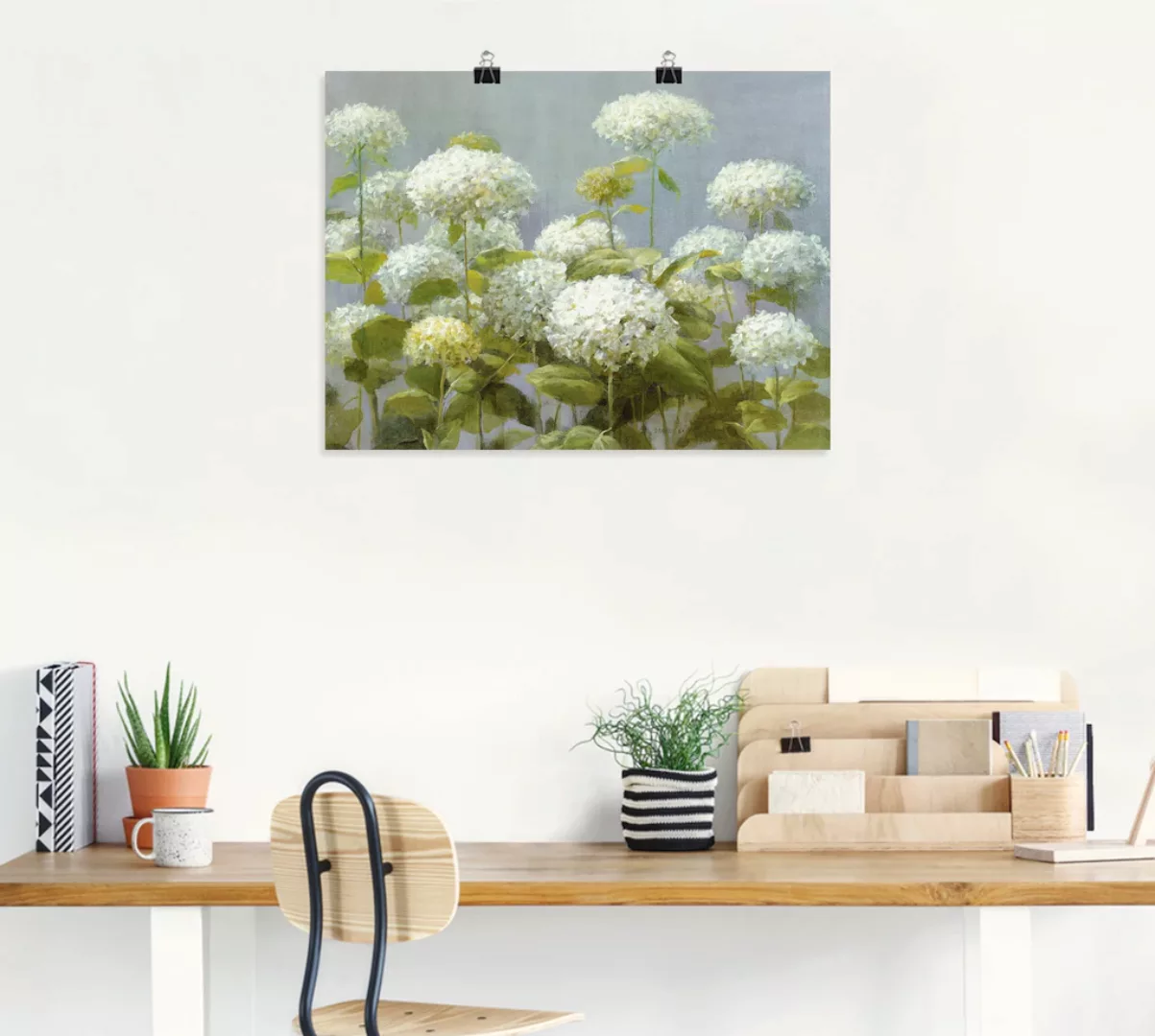 Artland Wandbild »Weißer Hortensien Garten«, Blumen, (1 St.), als Leinwandb günstig online kaufen